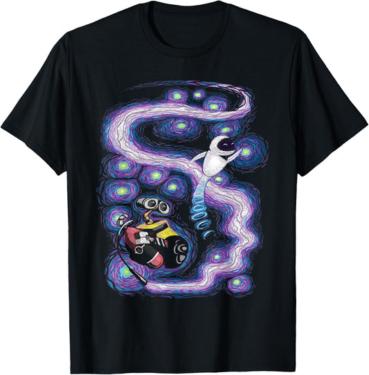 Disney Pixar Wall-E & Eve Space Dance Painting T-Shirt - T-Shirt | Black