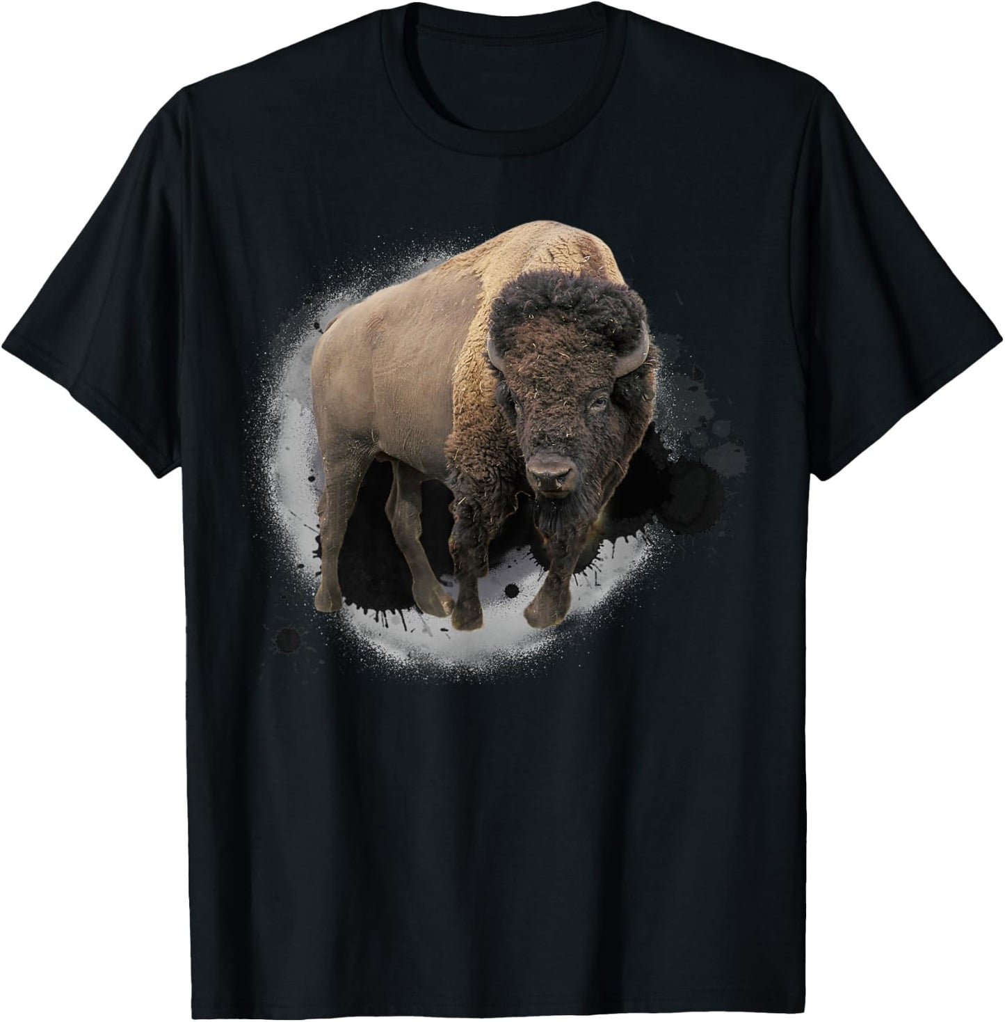 Bison Buffalo Beef Design Illustration Gift T-Shirt - T-Shirt | Black