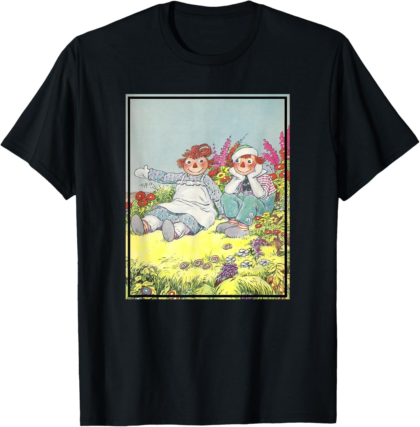 Children's Rag Doll Story Raggedy Ann & Andy (1928) , Small, Black T-Shirt - T-Shirt | Black