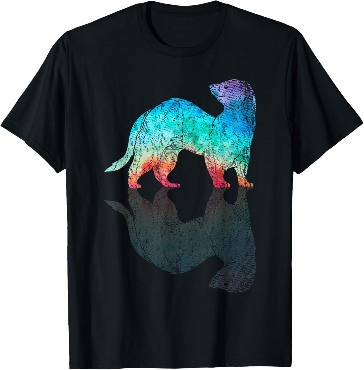 Colorful Pet Owner Animal Lover Rodent Ferret T-Shirt - T-Shirt | Black