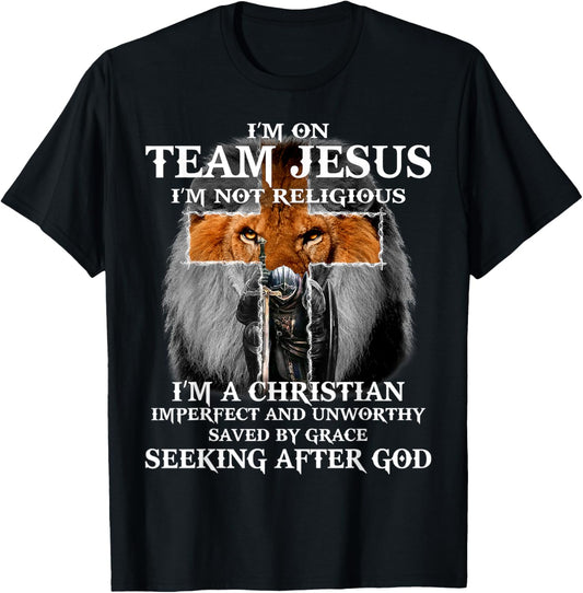 Knight templar I’m On Team Jesus I’m Not Religious T-Shirt - T-Shirt | Black