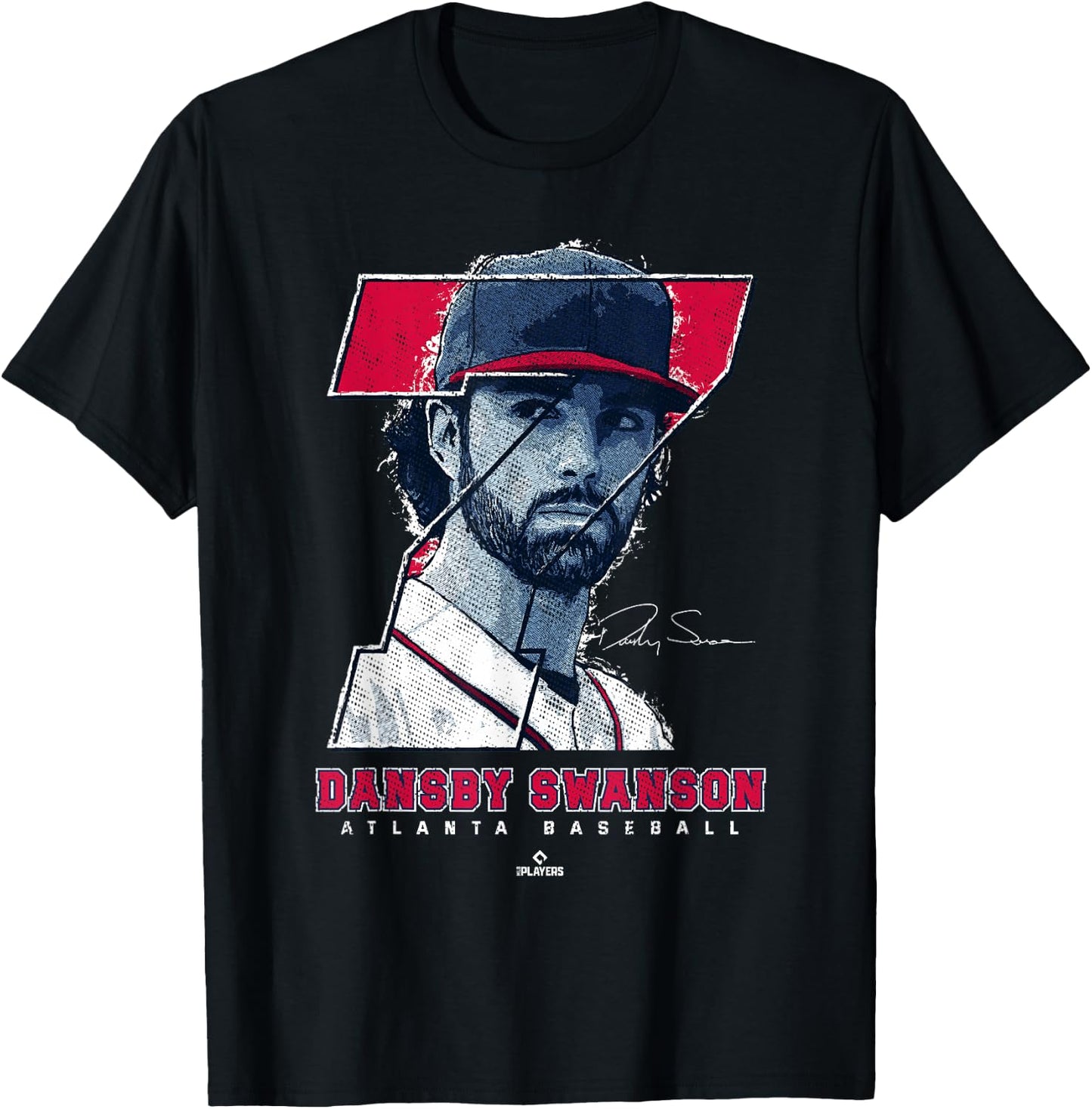 Dansby Swanson Silhouette Dans Atlanta MLBPA T-Shirt - T-Shirt | Black