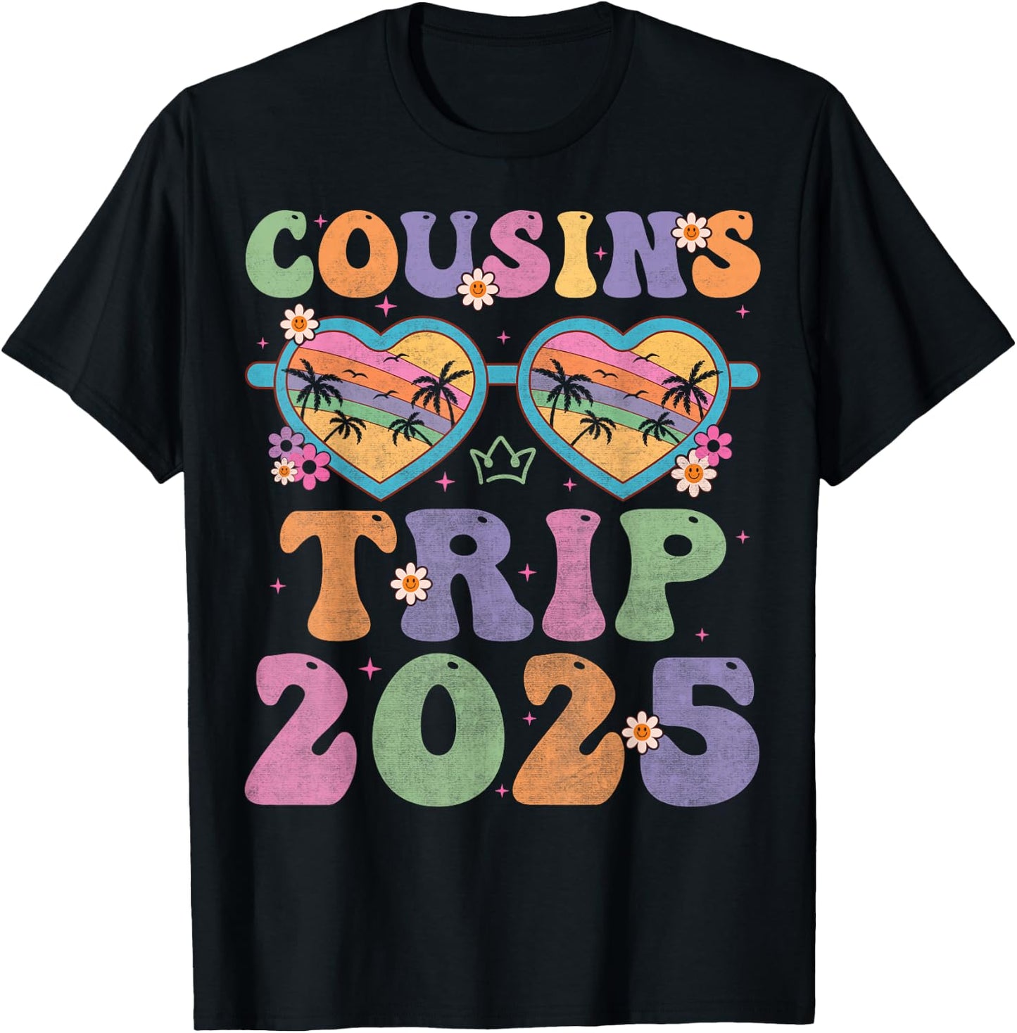 Cousins Trip 2025 for girls weekend Vacation Lover Road Trip T-Shirt - T-Shirt | Black
