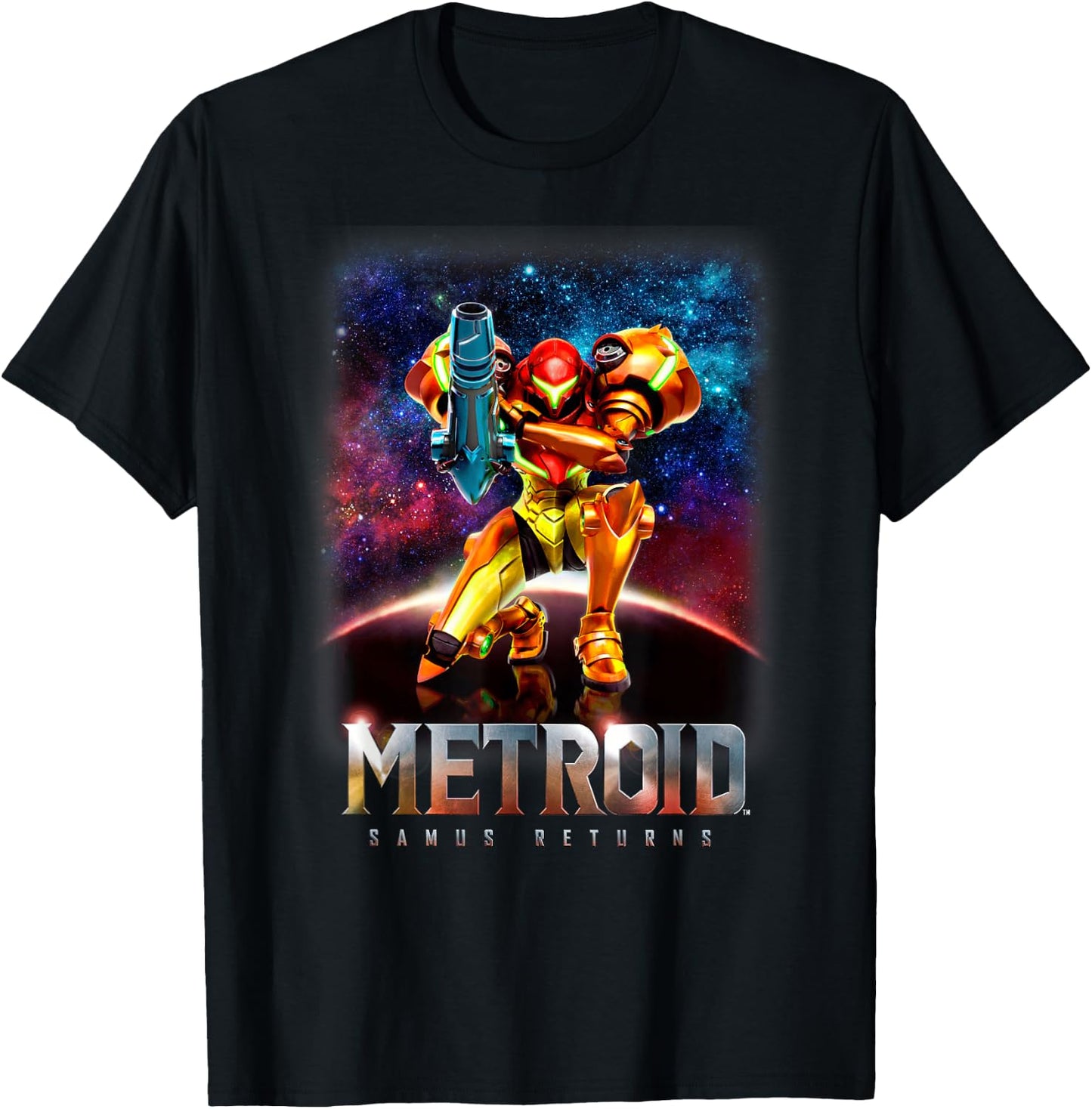 Nintendo Metroid Samus Returns Portrait Graphic T-Shirt - T-Shirt | Black