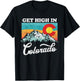 Get High in Colorado Retro State Flag Mountains Graphic T-Shirt - T-Shirt | Black