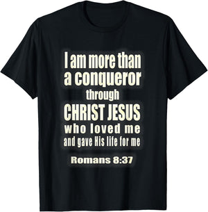 More Than A Conqueror Christian T-Shirt - T-Shirt | Black