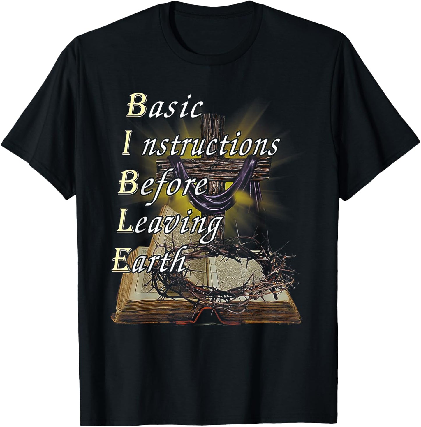 Basic Instructions Before Leaving Earth T-Shirt - T-Shirt | Black