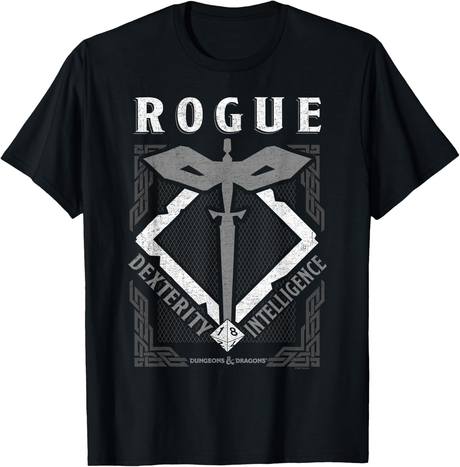 Dungeons & Dragons Rogue Dexterity & Intelligence T-Shirt - T-Shirt | Black