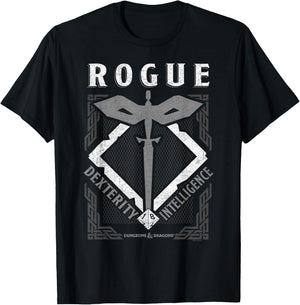 Dungeons & Dragons Rogue Dexterity & Intelligence T-Shirt - T-Shirt | Black
