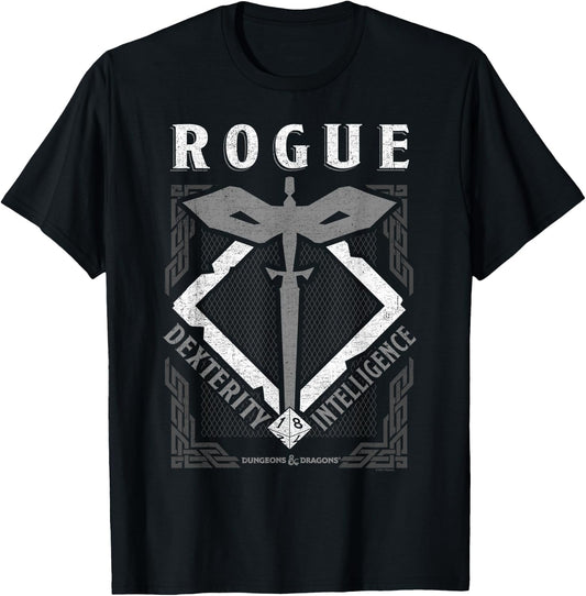 Dungeons & Dragons Rogue Dexterity & Intelligence T-Shirt - T-Shirt | Black
