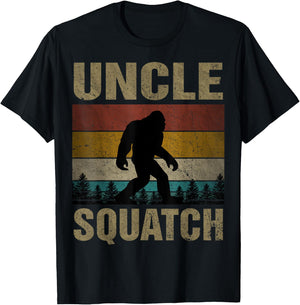 Uncle Squatch Bigfoot Uncle Sasquatch Yeti Family Matching T-Shirt - T-Shirt | Black