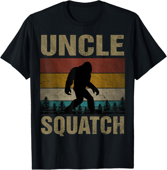 Uncle Squatch Bigfoot Uncle Sasquatch Yeti Family Matching T-Shirt - T-Shirt | Black