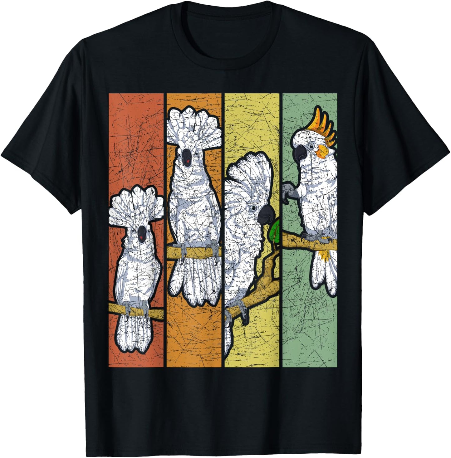 Retro Cockatoo Black T-Shirt - T-Shirt | Black