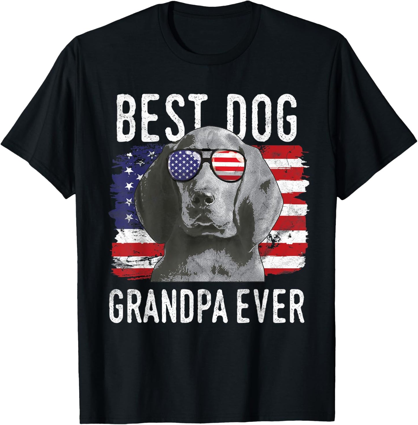 American Flag Best Dog Grandpa Ever Redbone Coonhounds USA Men Women T-Shirt - T-Shirt | Black