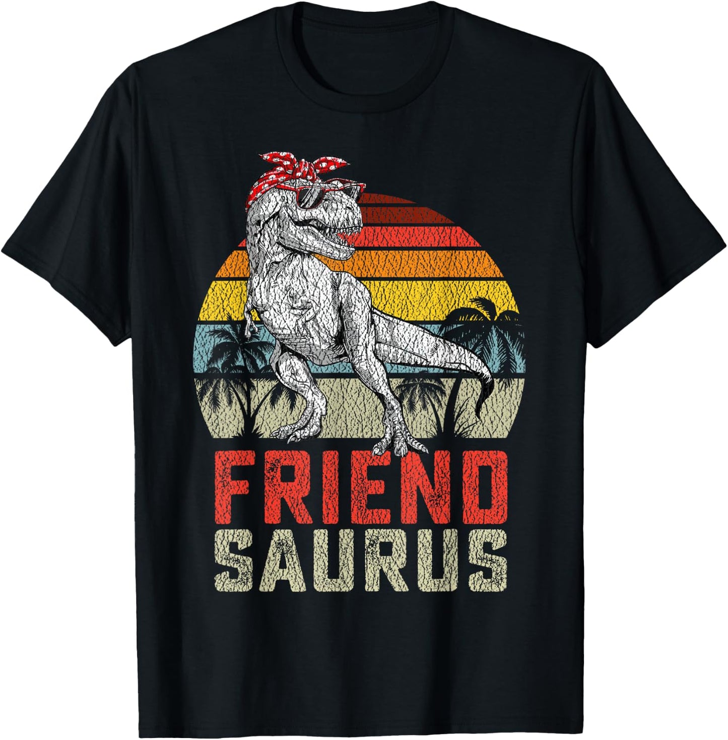 Friendsaurus T Rex Dinosaur Friend Saurus Family Matching T-Shirt - T-Shirt | Black