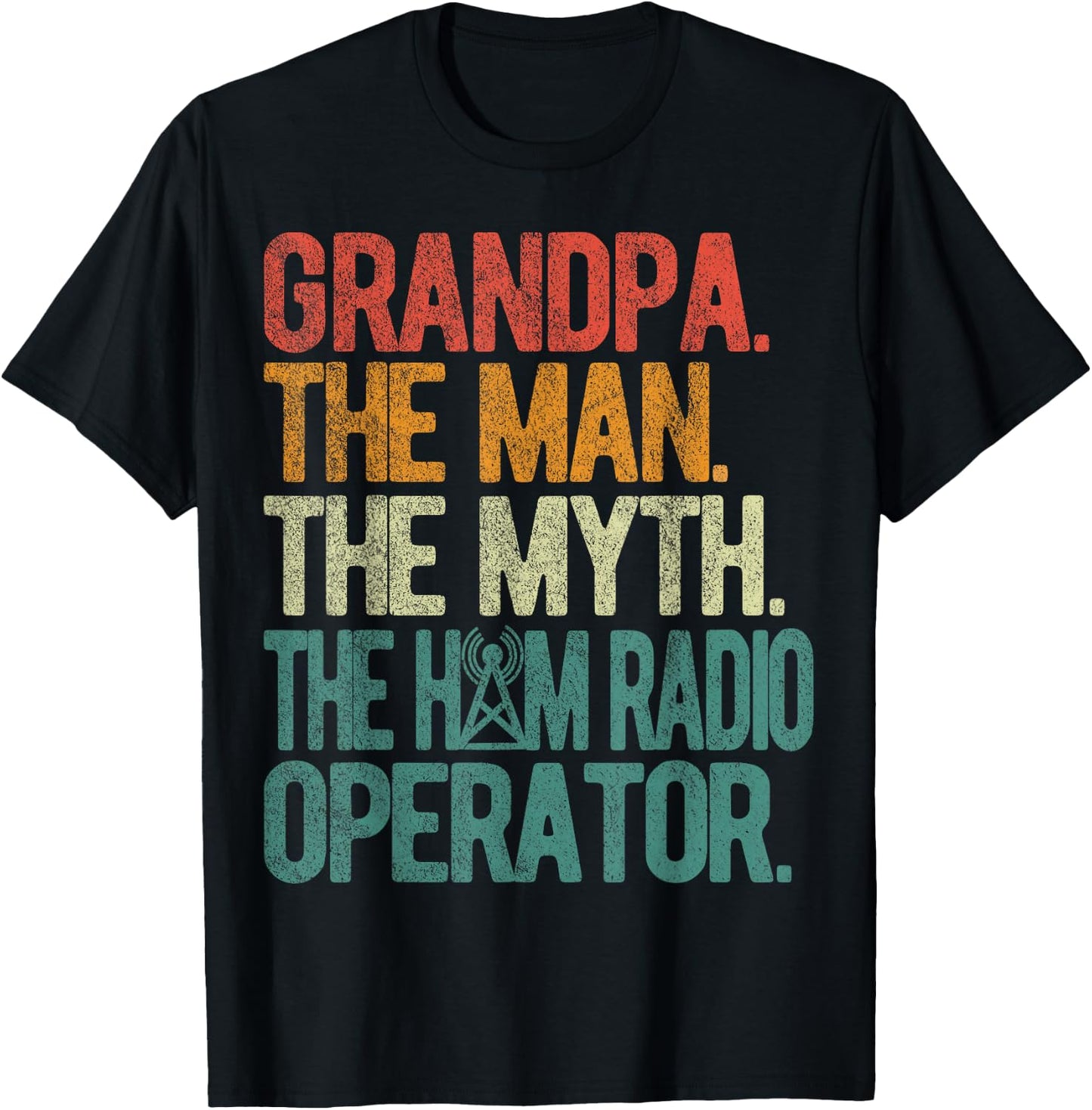 Ham Radio Operator Grandpa Amateur Radio Retro T-Shirt - T-Shirt | Black