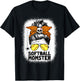 Softball Mom Life Messy Bun Halloween Women Softball Momster T-Shirt - T-Shirt | Black
