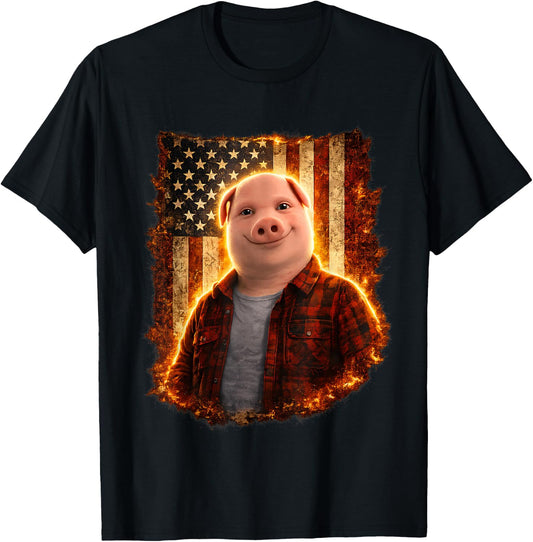 Patriotic John Pork Meme Funny Memes Internet Memes American T-Shirt - T-Shirt | Black