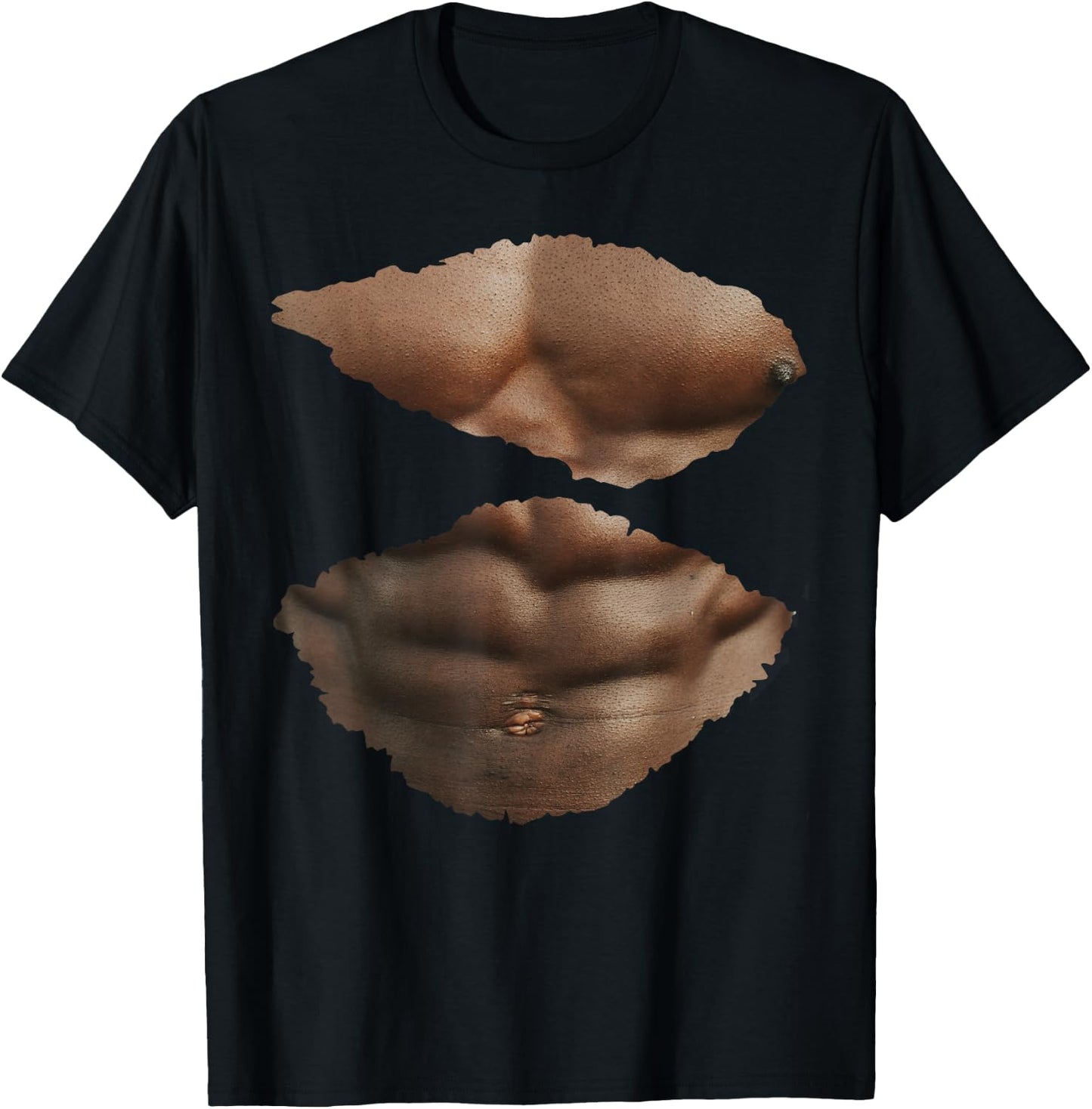 Fakes Ab Muscles funny halloween muscle costume Gift T-Shirt - T-Shirt | Black