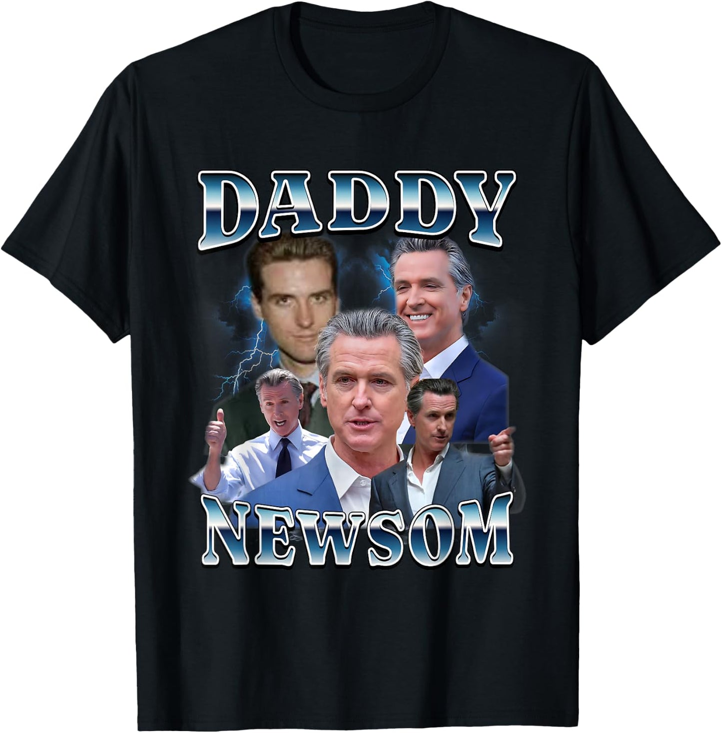 Daddy Newsom for President 2028 Bootleg California Support T-Shirt - T-Shirt | Black