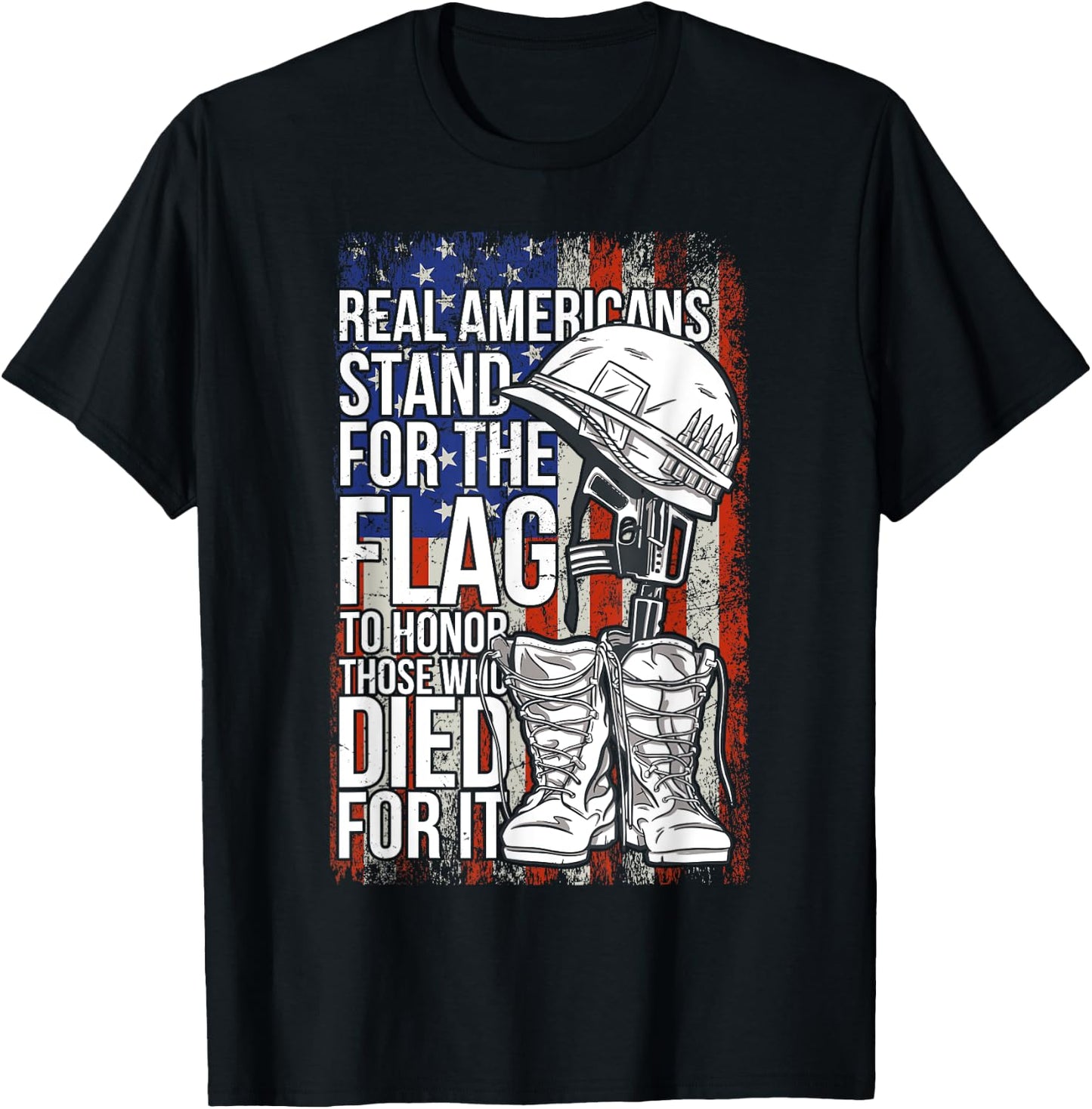 US Veteran veterans day Us Patriot , Black T-Shirt - T-Shirt | Black