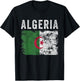 Algeria Flag Distressed - Men Women Kids - Algerian Flag T-Shirt - T-Shirt | Black