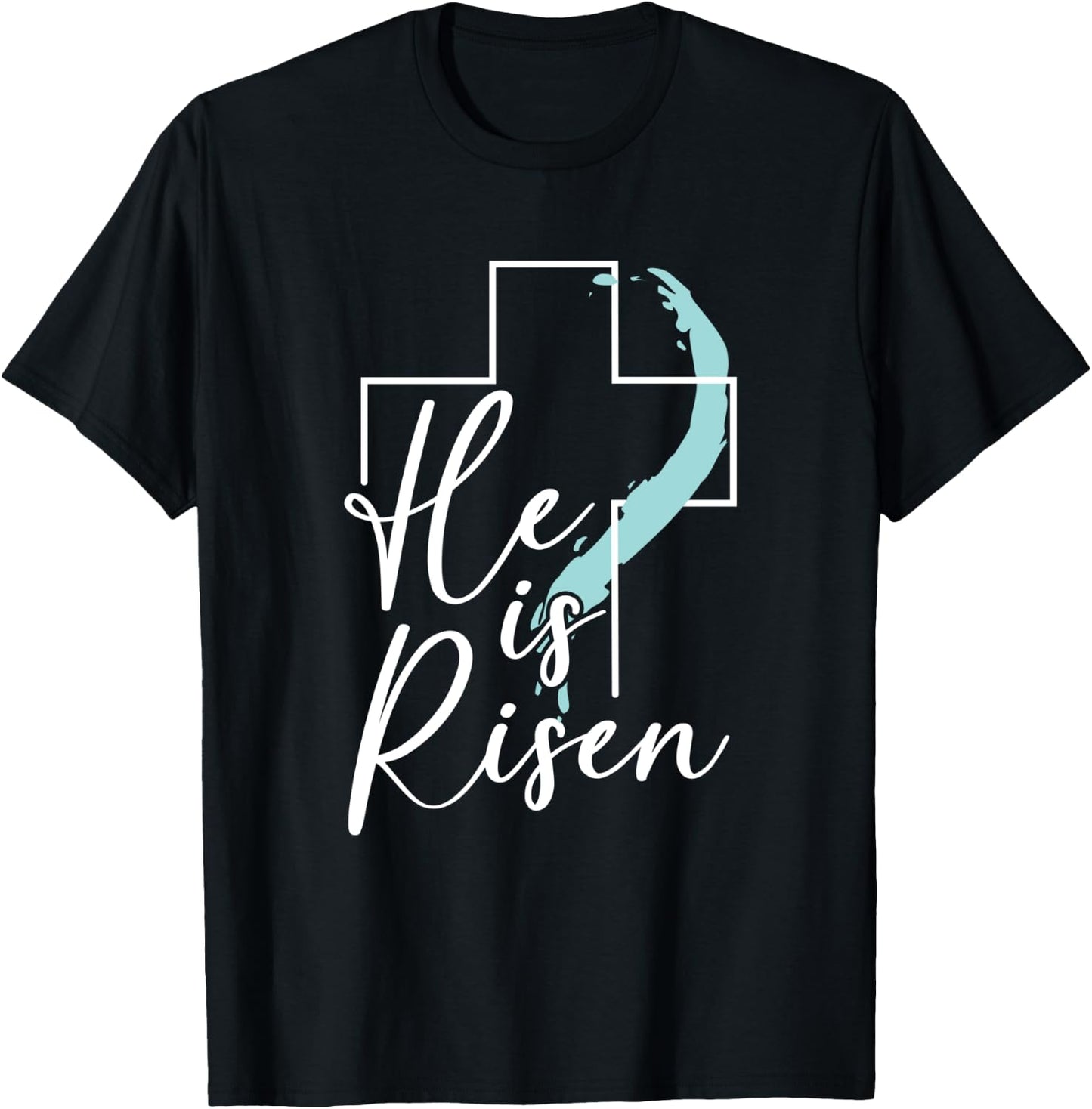 He Is Risen Christian Jesus Easter Bunny Easter Egg T-Shirt - T-Shirt | Black