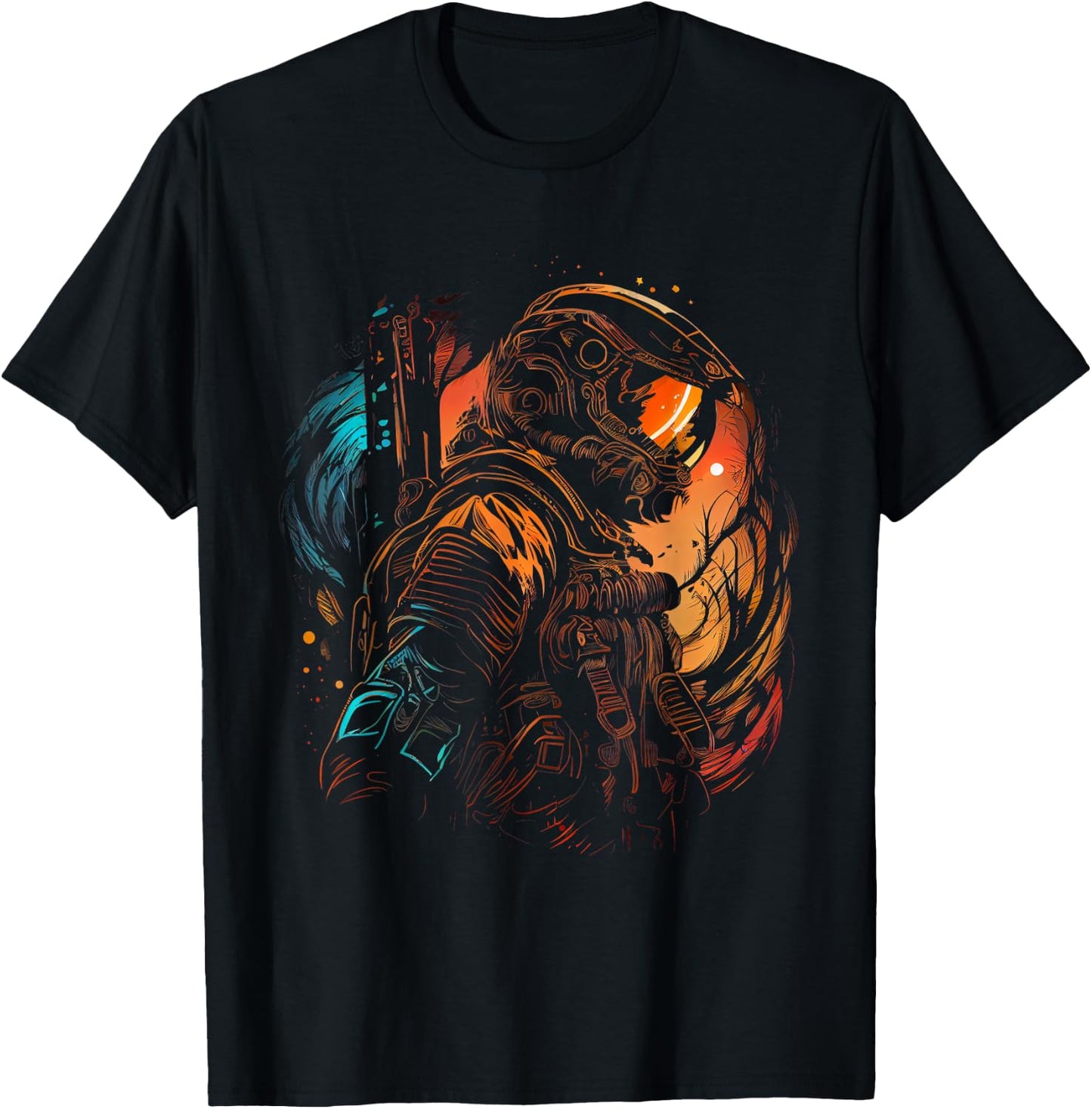 Astronaut Space Solar System Planets Astronaut T-Shirt - T-Shirt | Black