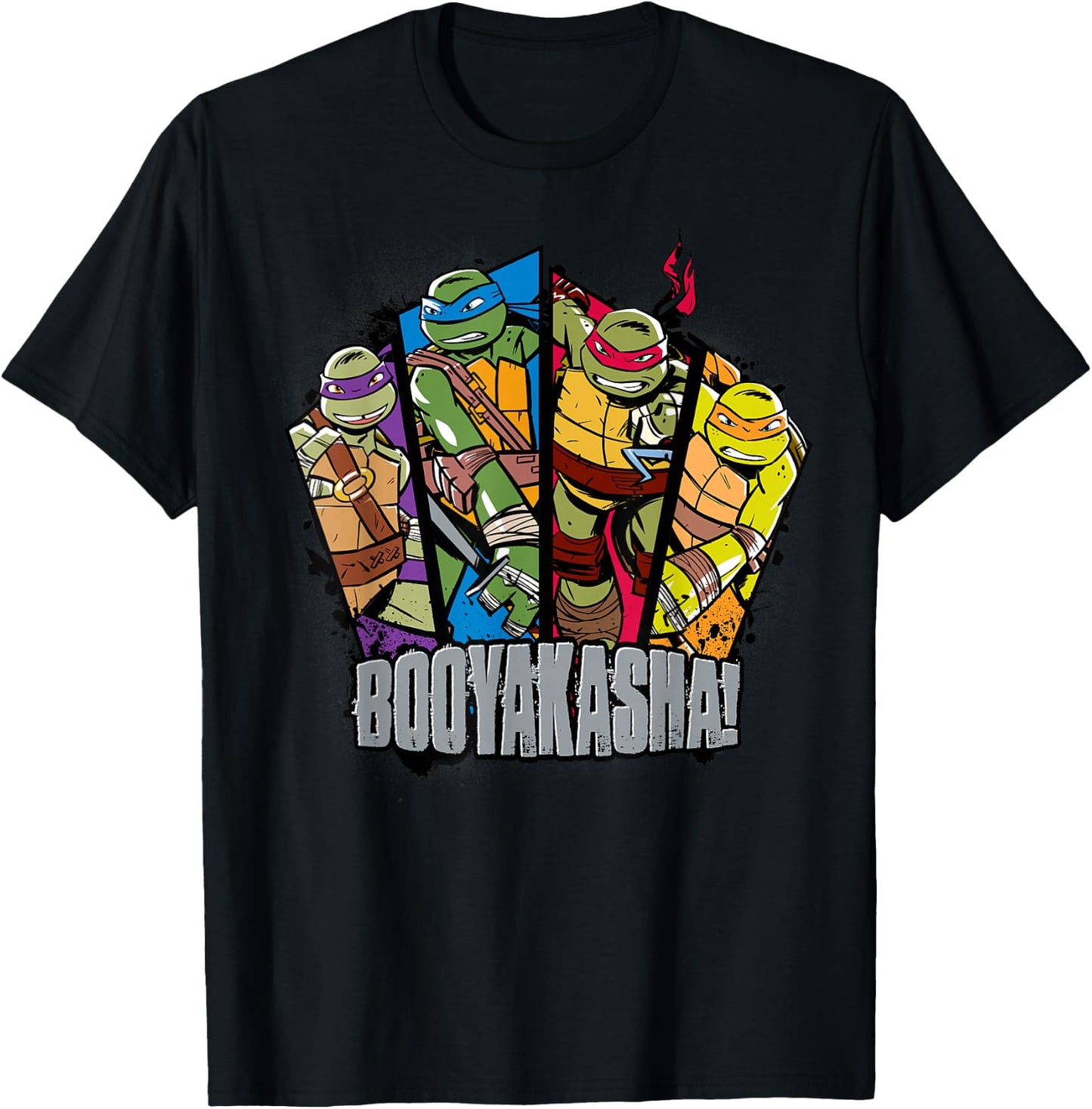 Teenage Mutant Ninja Turtles Booyakasha! Group T-Shirt - T-Shirt | Black