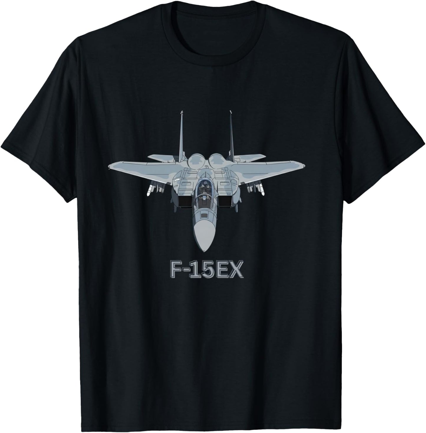United States Military F-15EX Jet Fighter T-Shirt - T-Shirt | Black