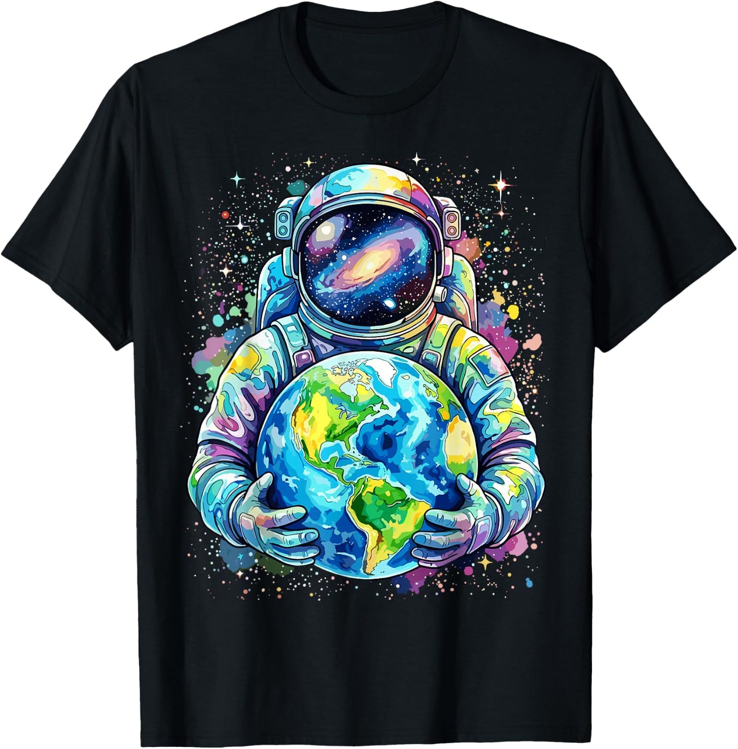 Astronaut Planet Earth Space T-Shirt - T-Shirt | Black