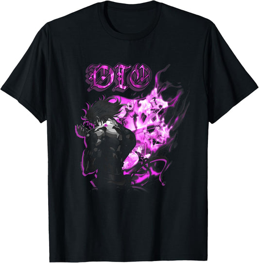 JoJo Part 3 Stardust Crusaders DIO Silhouette Stand Aura T-Shirt - T-Shirt | Black