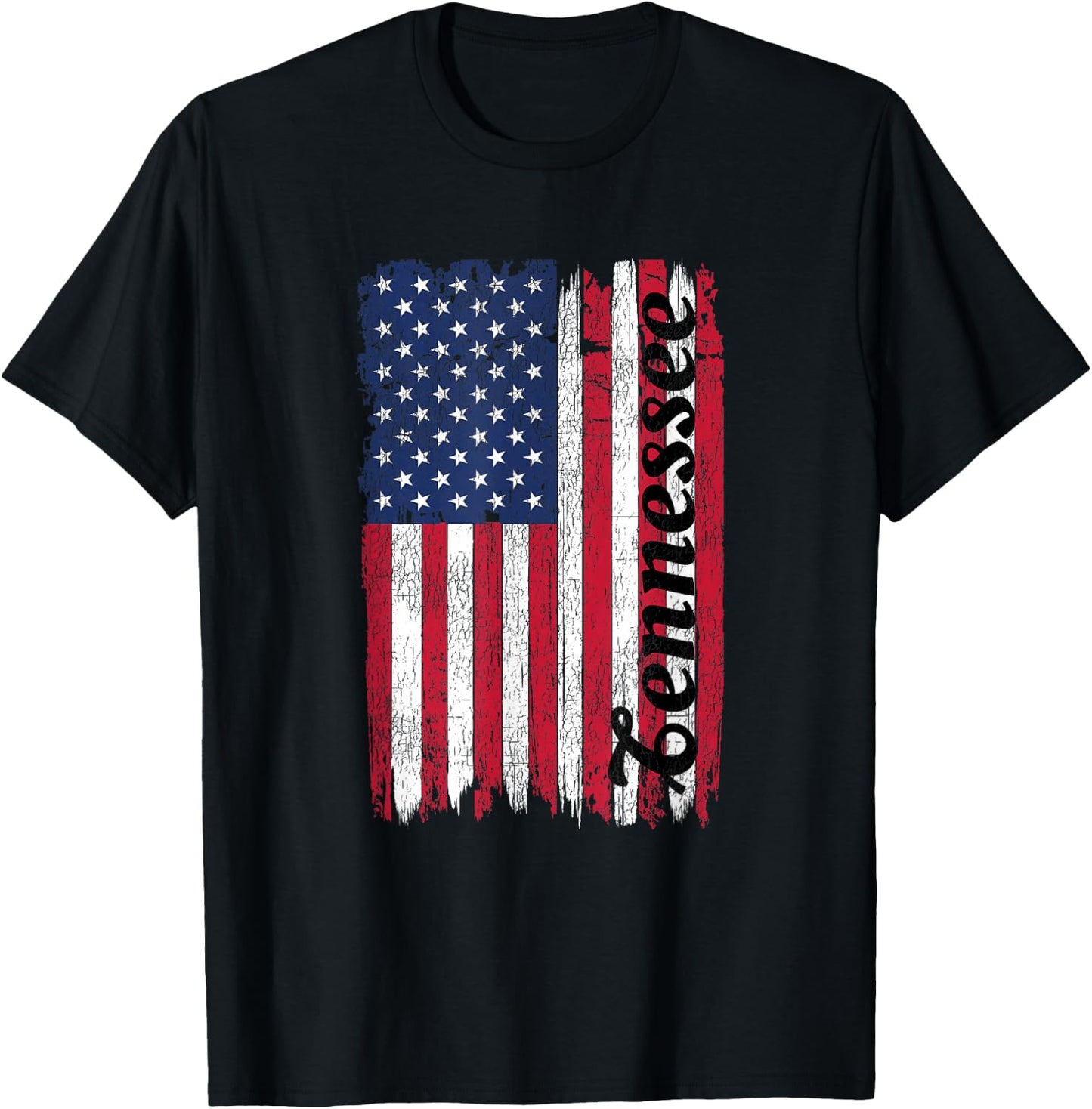 Tennessee TN American Flag Patriotic Tennessee T-Shirt - T-Shirt | Black