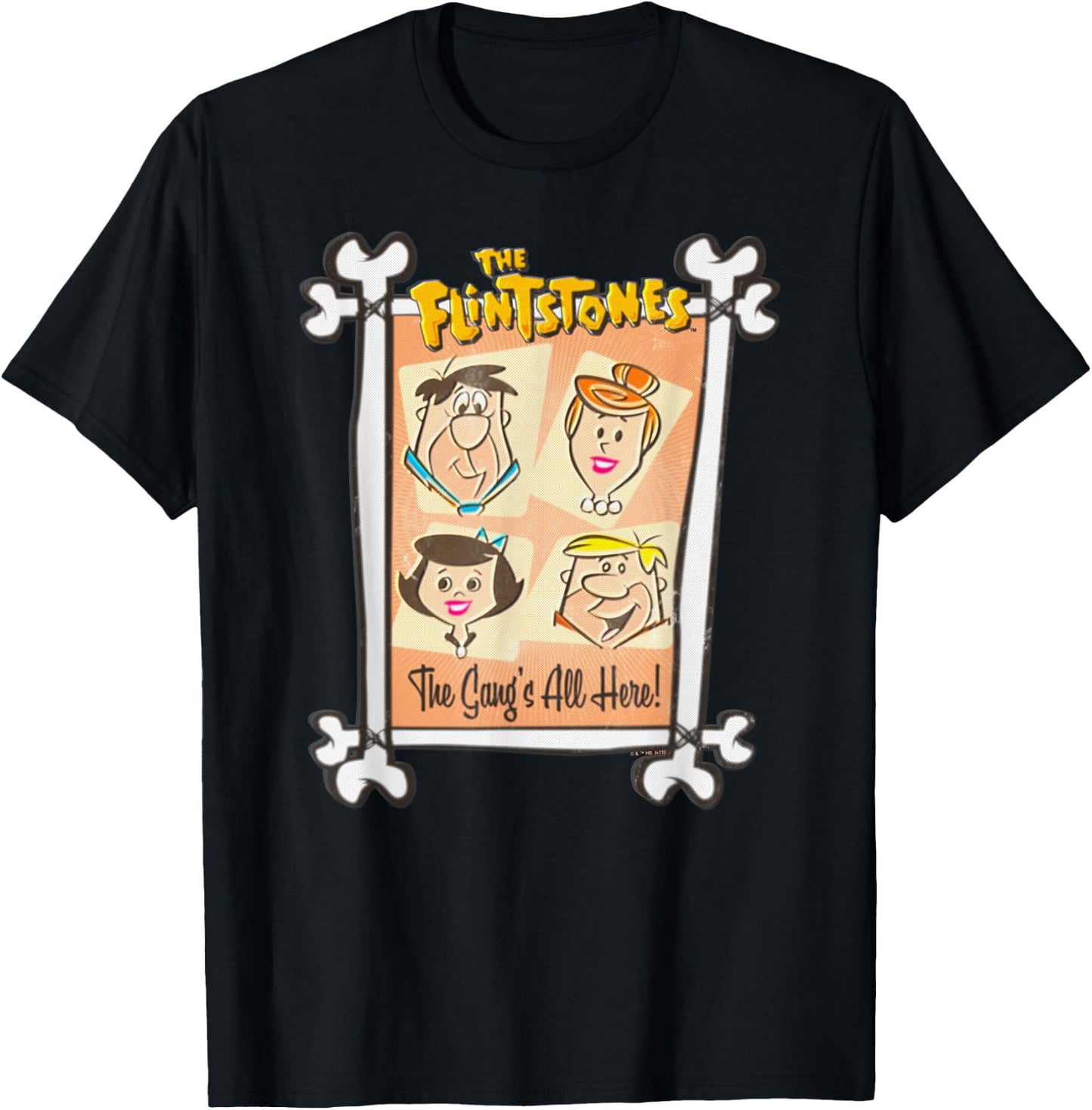 The Flintstones Fred Wilma The Gang's All Here T-Shirt - T-Shirt | Black