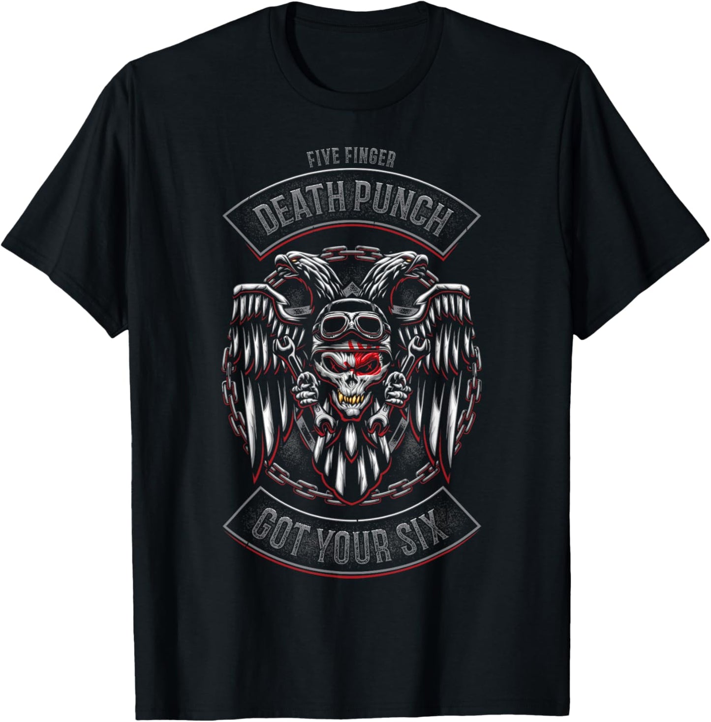 5FDP - Biker Badge - Got Your Six T-Shirt - T-Shirt | Black