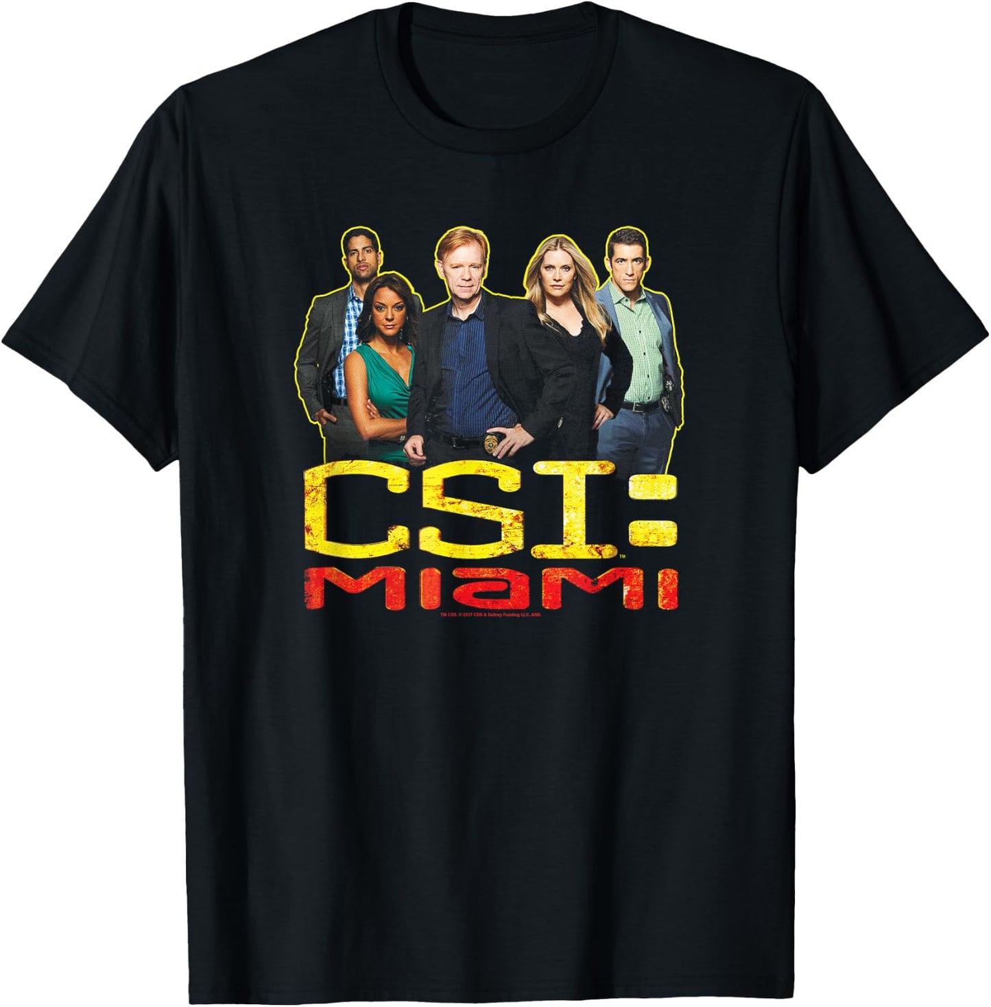 CSI: Miami The Cast In Black T-Shirt - T-Shirt | Black