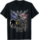 Patriotic Wolf Fighter Pilot American Flag Military T-Shirt - T-Shirt | Black