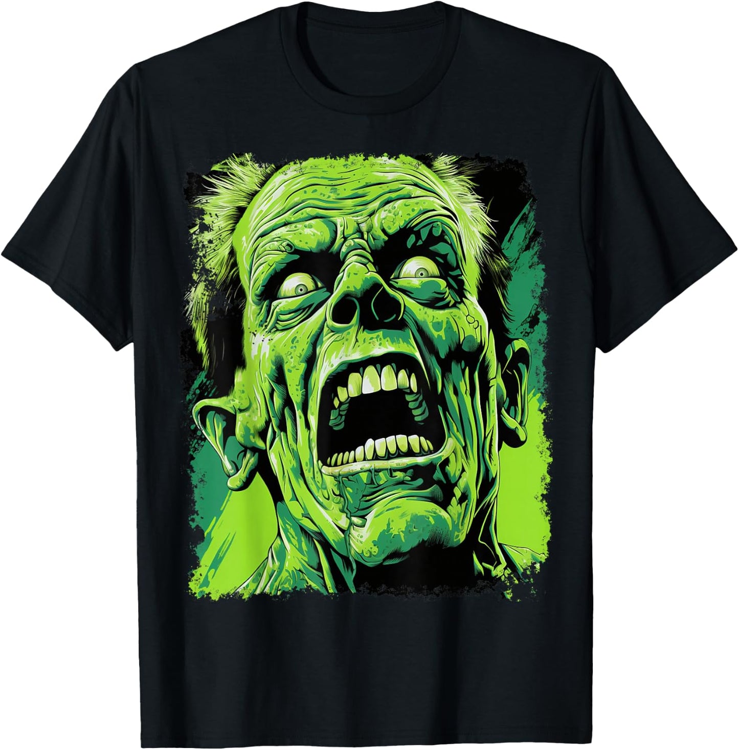 Classic Horror Green Evil Crazy Scientist Freak Halloween T-Shirt - T-Shirt | Black