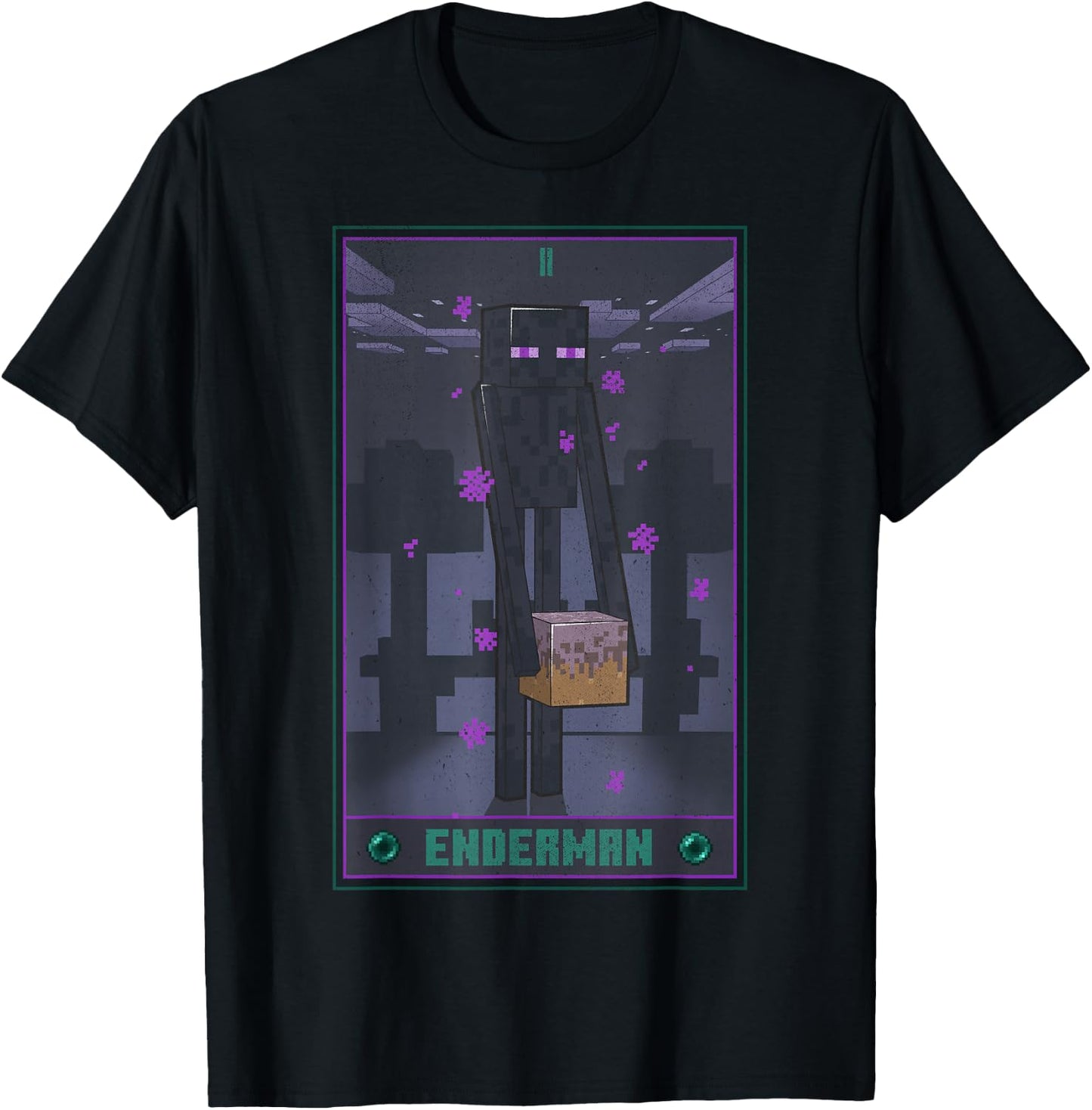 Minecraft Enderman Tarot - -Adults, Kids - Black - Short Sleeve - Cotton, Polyester - Size: Small T-Shirt - T-Shirt | Black