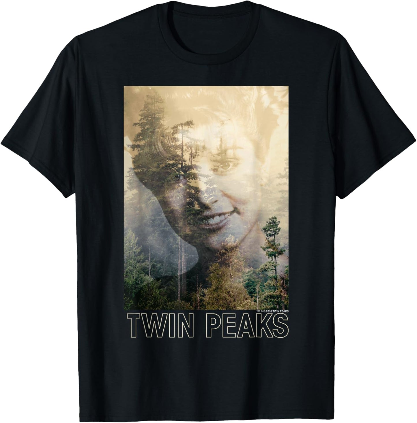 Twin Peaks Laura Palmer Double Expose Photo Graphic T-Shirt - T-Shirt | Black