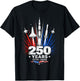 250 Years 1776 2026 American Patriotic Space Jets Tribute T-Shirt - T-Shirt | Black
