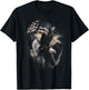 Bald Eagle Holding American Flag Vintage 90s Graphic Style T-Shirt - T-Shirt | Black