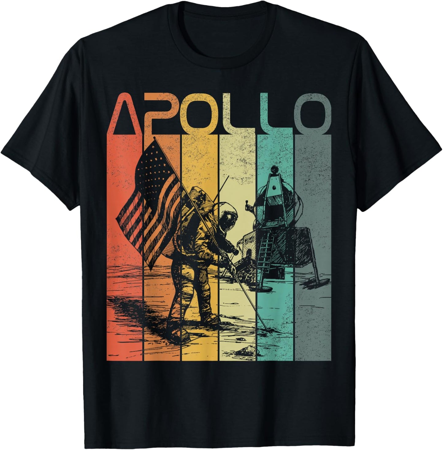 NASA Apollo 50th Retro Vintage Space T-Shirt - T-Shirt | Black
