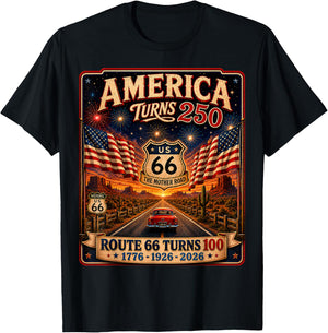 Vintage USA 250 US Highway 66 Road Anniversary T-Shirt - T-Shirt | Black