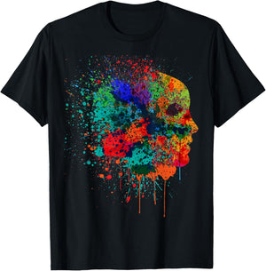 Pretty Fall Color Paint Splatter Women Men Kids T-Shirt - T-Shirt | Black