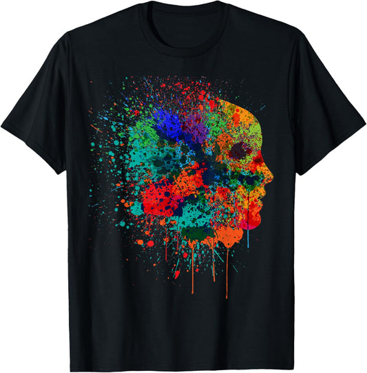 Pretty Fall Color Paint Splatter Women Men Kids T-Shirt - T-Shirt | Black