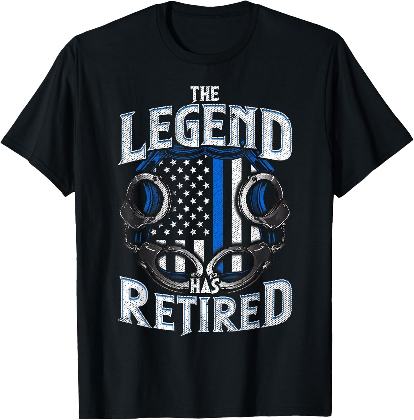 Police The Legend Has Retired Law Enforcement Retirement T-Shirt - T-Shirt | Black