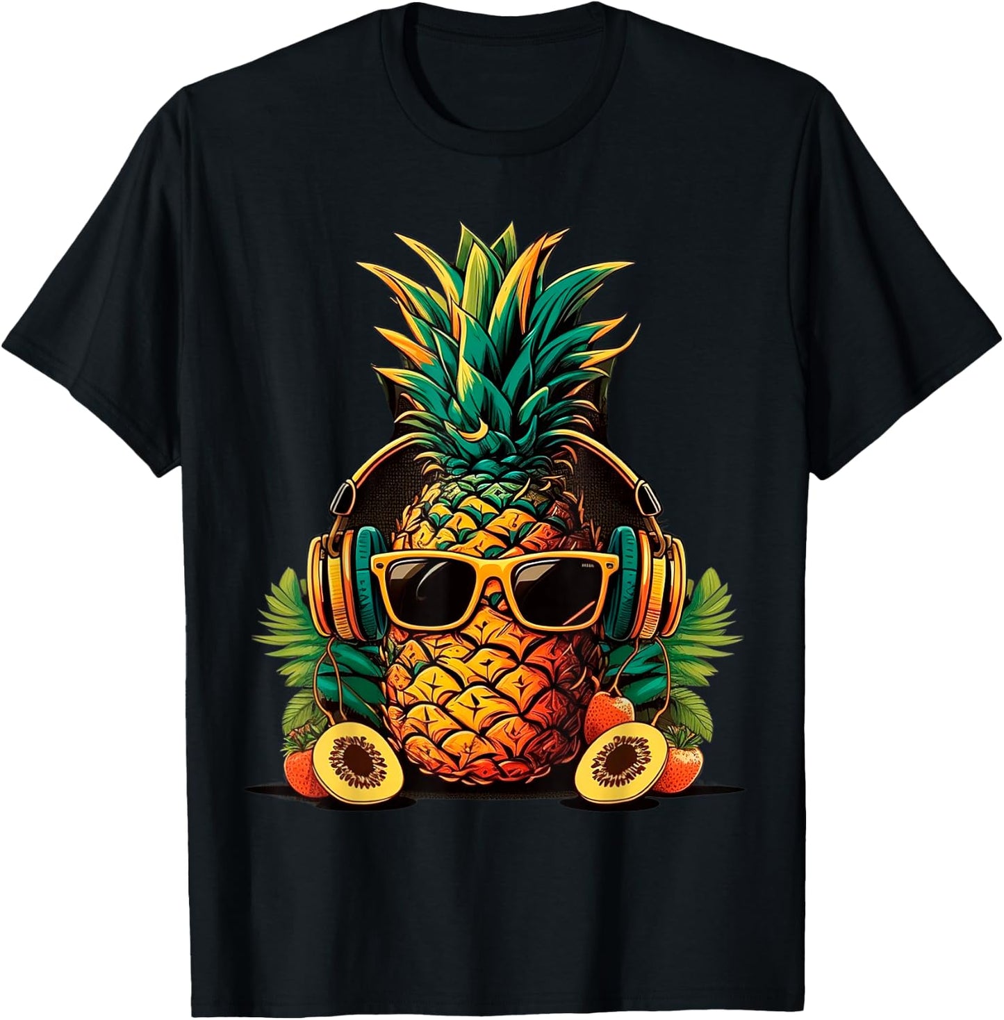 Pineapple With Sunglasses Hawaii Hawaii Men Women Kids T-Shirt - T-Shirt | Black