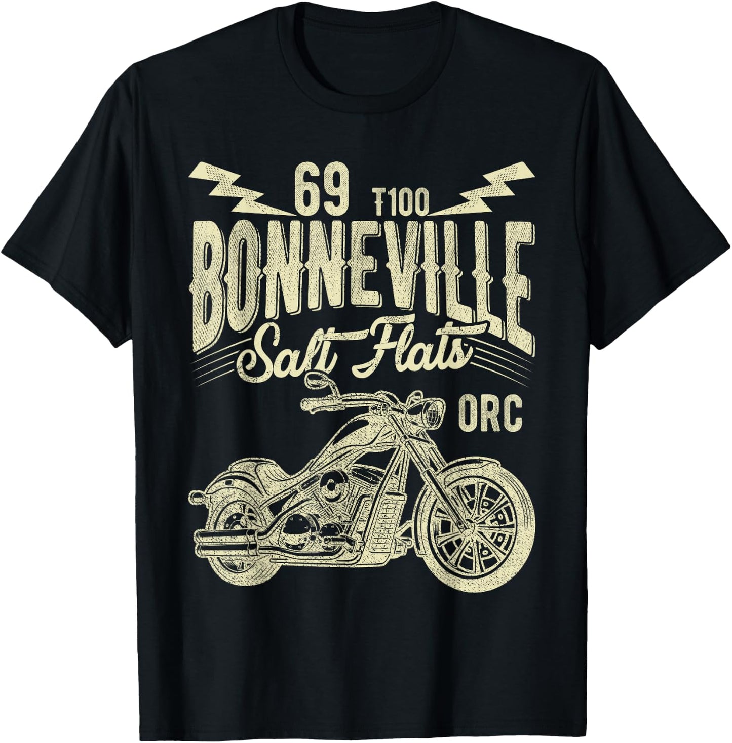 Retro Motorcycle Rider Funny Bonneville Salt Flats Vintage T-Shirt - T-Shirt | Black