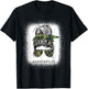 Bleached Messy Bun Army Wife Life Camouflage Mother's Day T-Shirt - T-Shirt | Black